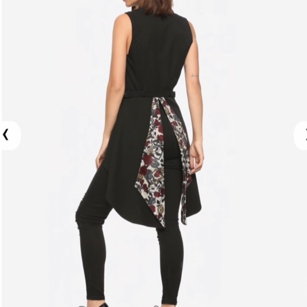 HOT TOPIC Steampunk Goth Snap Front Hi Low Vest XL